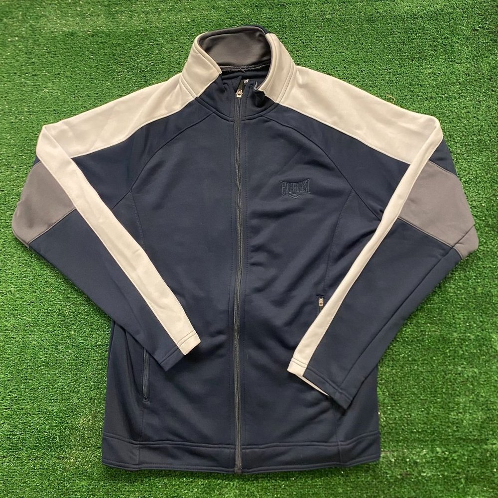 Everlast Embroidered Zip Track Jacket Navy Warm Up Athletic Running Training UFC